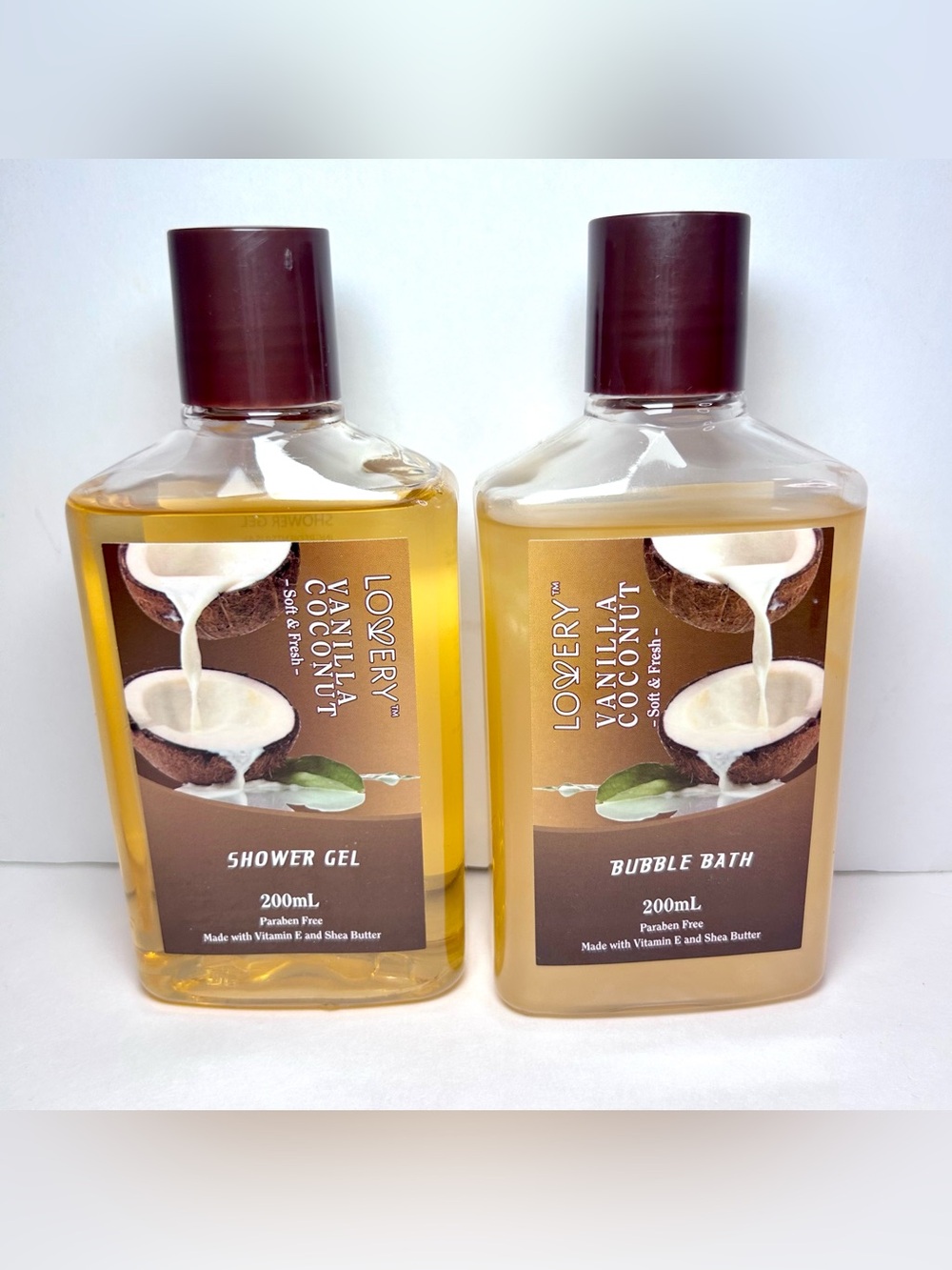Lovery Vanilla Coconut Bubble Bath & Shower Gel 200ml New Unopened